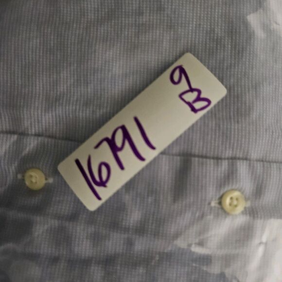 Gitman Bros Shirt Mens 18.5 35 Button Up Cotton USA Short Sleeve Blue Casual - Picture 9 of 9